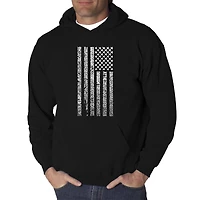 LA Pop Art National Anthem Flag - Men's Word Hooded Sweatshirt