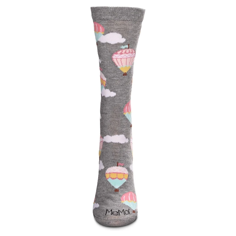 MeMoi Hot Air Balloons Bamboo Blend Crew Socks