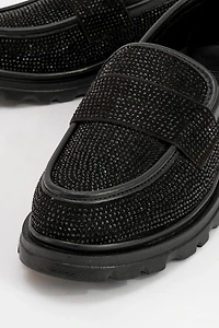 Prologue Shoes Womens Babel Stone Embellished Suede Loafer
