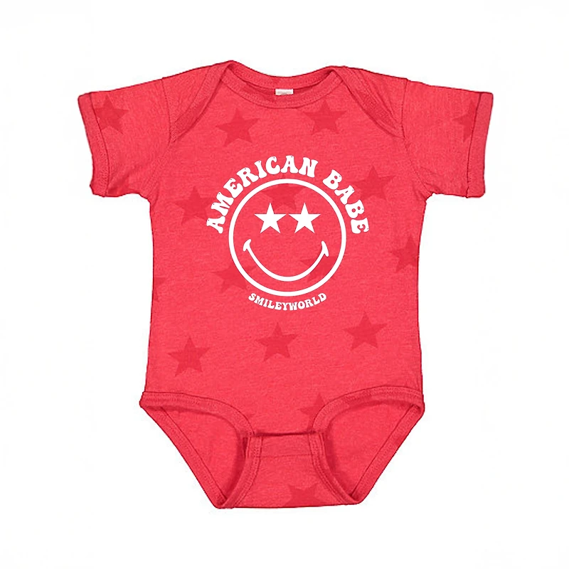 The Juniper Shop - SmileyWorld American Babe Baby Short Sleeve Star Bodysuit