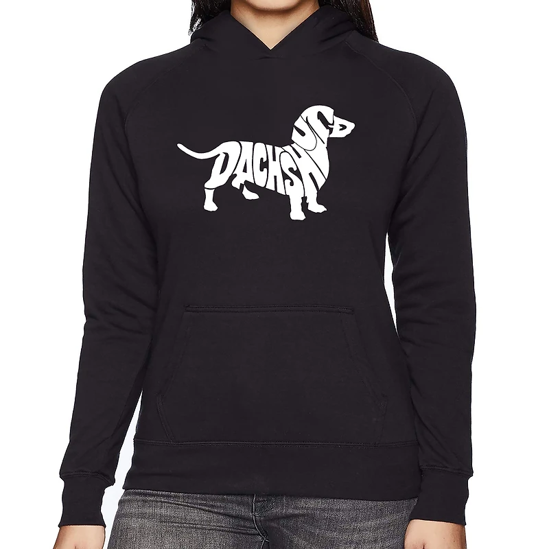 LA Pop Art Dachshund - Women's Word Hooded Sweatshirt