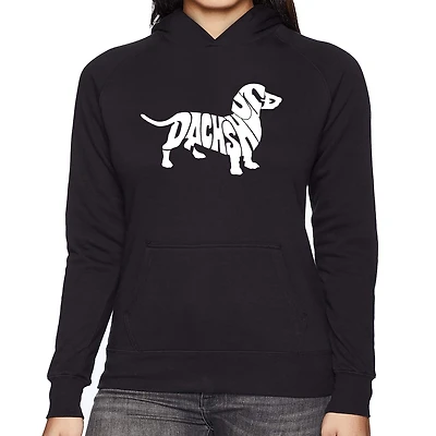 LA Pop Art Dachshund - Women's Word Hooded Sweatshirt
