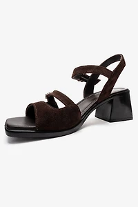 Forever & Always Womens Yolen Leather Block Heel Sandal