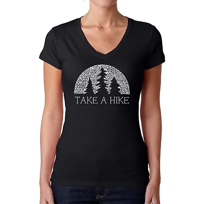 LA Pop Art Womens Word V-Neck T-Shirt - Nature Lover