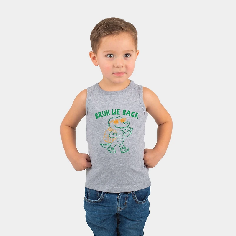 Toddler Graphic Tank - Bruh We Back Crocodile