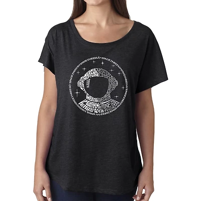 LA Pop Art Women's Dolman Word Shirt - I Need My Space Astronaut