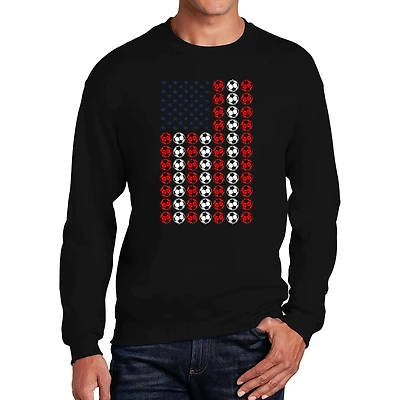 LA Pop Art Soccer Flag - Men's Word Crew Sweatshirt