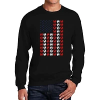 LA Pop Art Soccer Flag - Men's Word Crew Sweatshirt