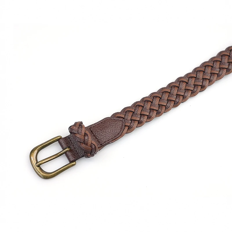 AGP PARIS Brown Round Buckle Women's Belt