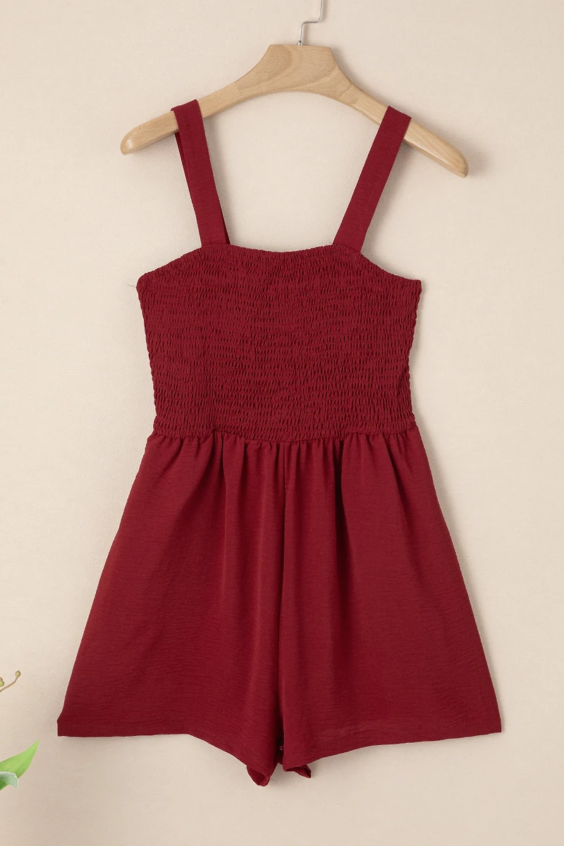 Threaded Pear Women's Marlowe Casual Smocked Sleeveless Romper