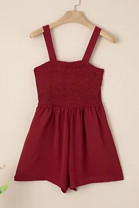 Threaded Pear Women's Marlowe Casual Smocked Sleeveless Romper
