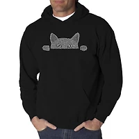LA Pop Art Peeking Cat - Men's Word Hooded Sweatshirt