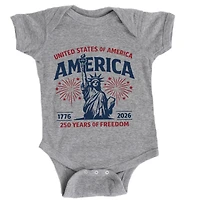 The Juniper Shop - America Statue of Liberty 250 Years Baby Short Sleeve Graphic Bodysuit