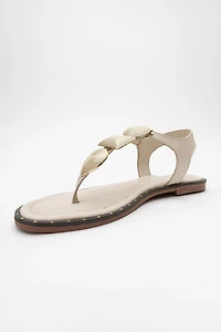 Forever & Always Womens Giulia Leather Flat Sandals