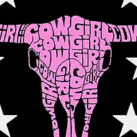 LA Pop Art Cowgirl Cowskull - Women's Word Hooded Sweatshirt