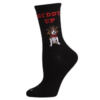 MeMoi Giddy Up Pup Bamboo Blend Crew Socks