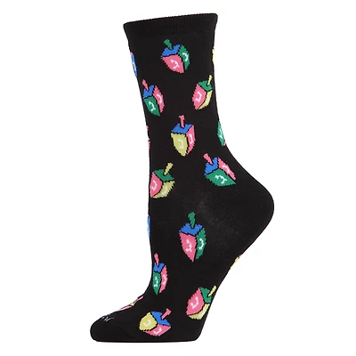 MeMoi Women's Dreidel Holiday Crew Socks