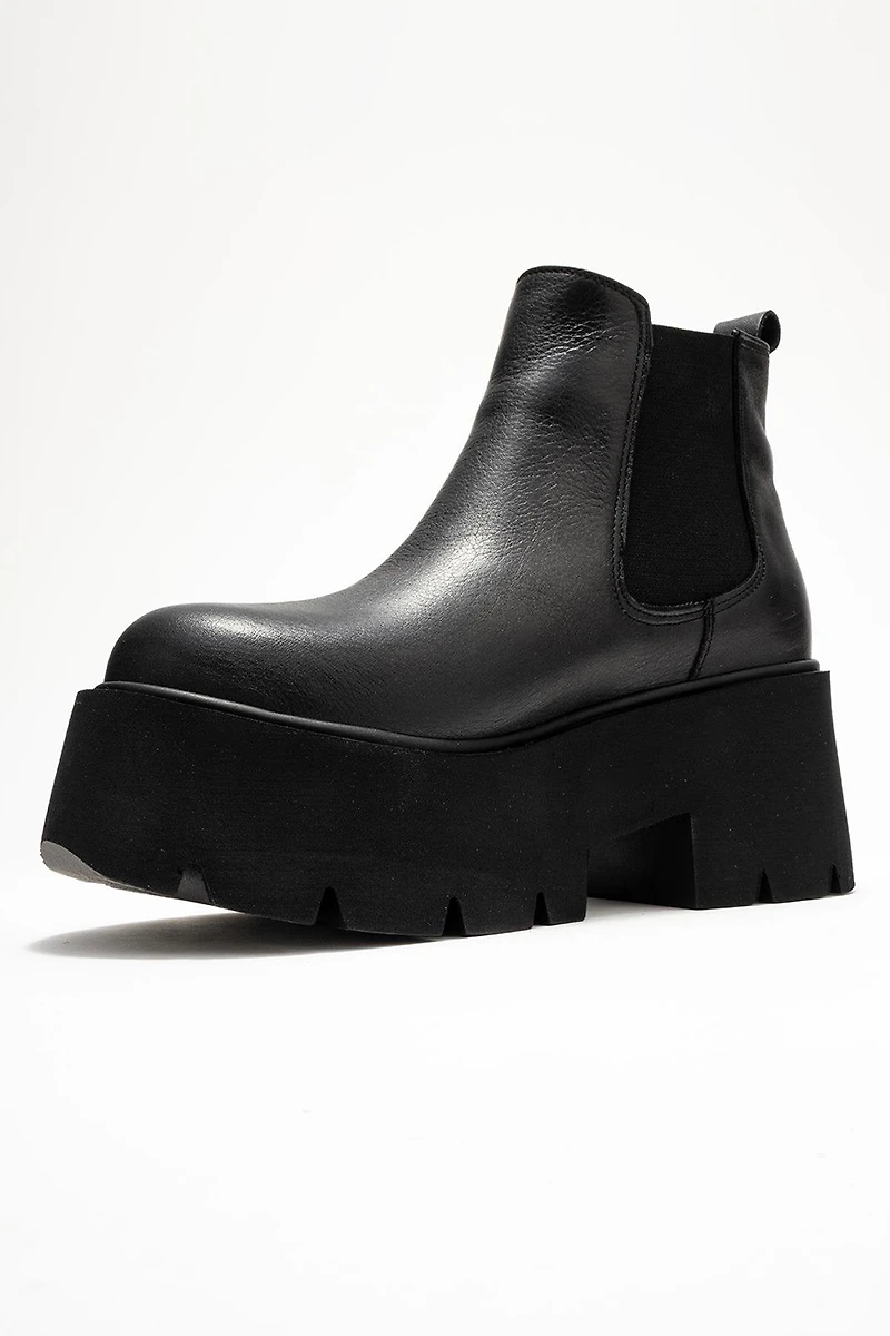 Forever & Always Womens Clen Leather Platform Chelsea Boots