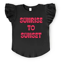 The Juniper Shop - Sunrise To Sunset Puff Print Flutter Sleeve Graphic T-Shirt
