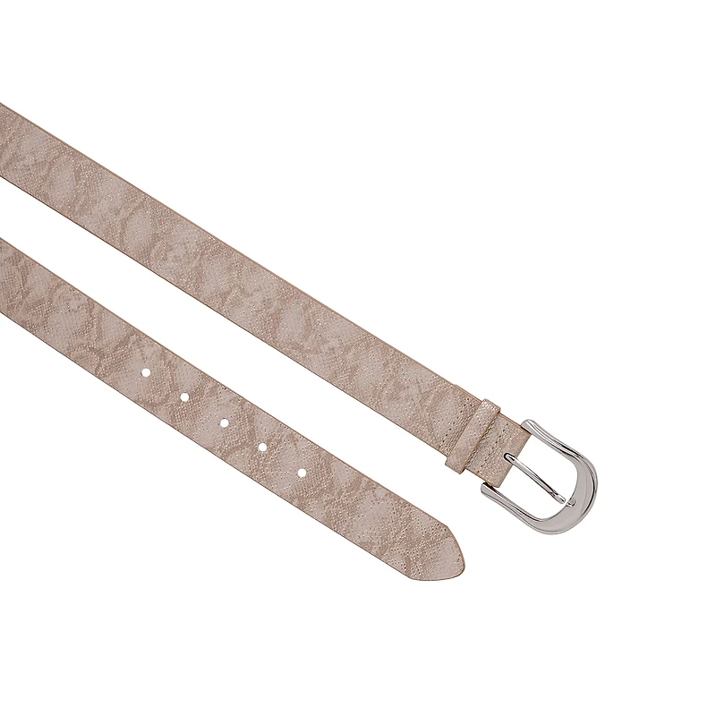 AGP PARIS Beige Snake Print Women's Belt