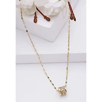 AGP PARIS Womens Diva Elegant Cylinder Inlaid Chain Pendant Necklace
