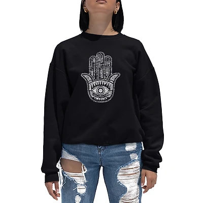 LA Pop Art Hamsa - Women's Word Crewneck Sweatshirt