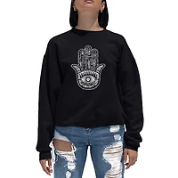 LA Pop Art Hamsa - Women's Word Crewneck Sweatshirt