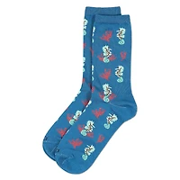 MeMoi Women's Seahorses Rayon from Bamboo Crew Socks