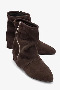 Forever & Always Womens Noar Leather Zip Boots