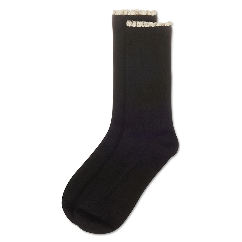 MeMoi Women's Prairie Lace Crew Socks