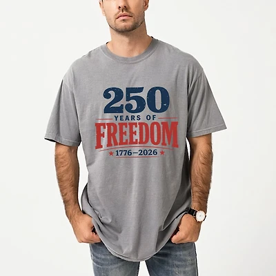 Simply Sage Market - 250 Years Of Freedom Block Men's Garment Dyed Graphic T-shirt