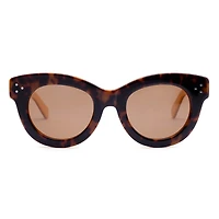 AGP PARIS Women's Retro Round Frame Acetate Polarized Lens UV400 Sunglasses