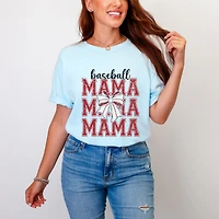 Simply Sage Market - Baseball Mama Stacked Coquette Women's Garment Dyed Graphic T-Shirt