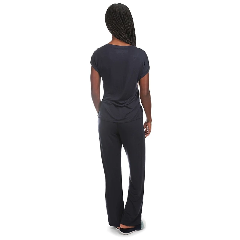 MeMoi Women's Cap-Sleeve T-Shirt and Matching Pants Set