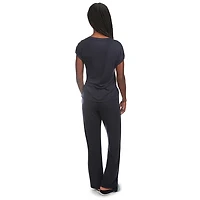 MeMoi Women's Cap-Sleeve T-Shirt and Matching Pants Set