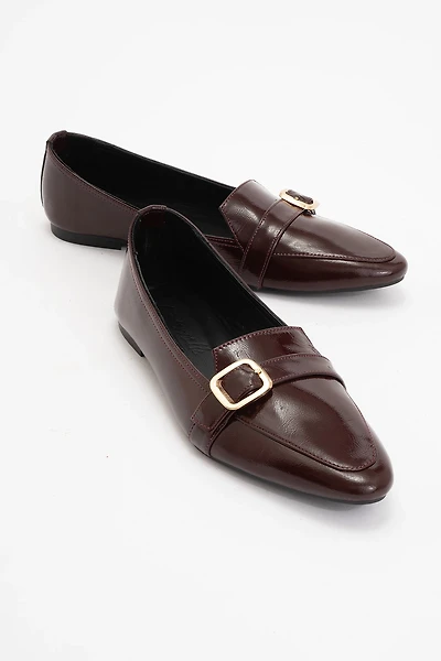 Forever & Always Womens Zarina Pointed Toe Leather Flats