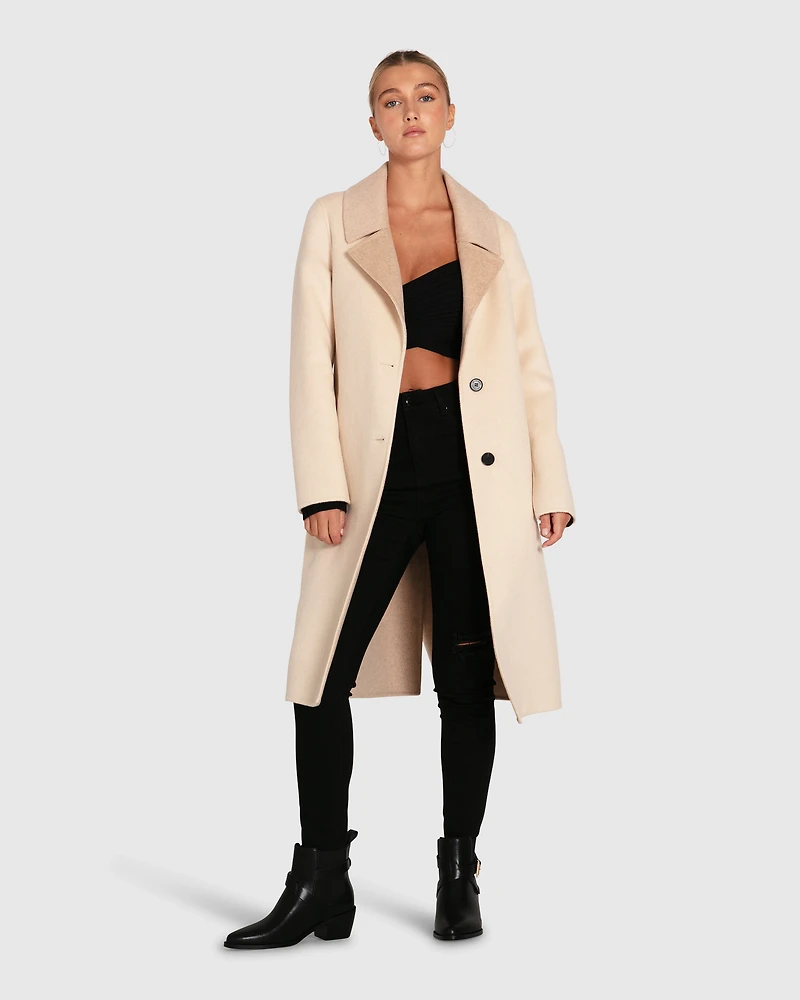 Belle & Bloom Womens Lexington Two-Tone Wool Blend Coat