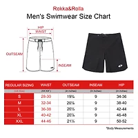 Rokka&Rolla Mens Quick-Dry Mesh-Lined Swim Trunks
