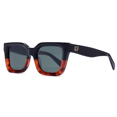 AGP PARIS Women's Two-Tone Geometric Edge Acetate Polarized Lens UV400 Sunglasses