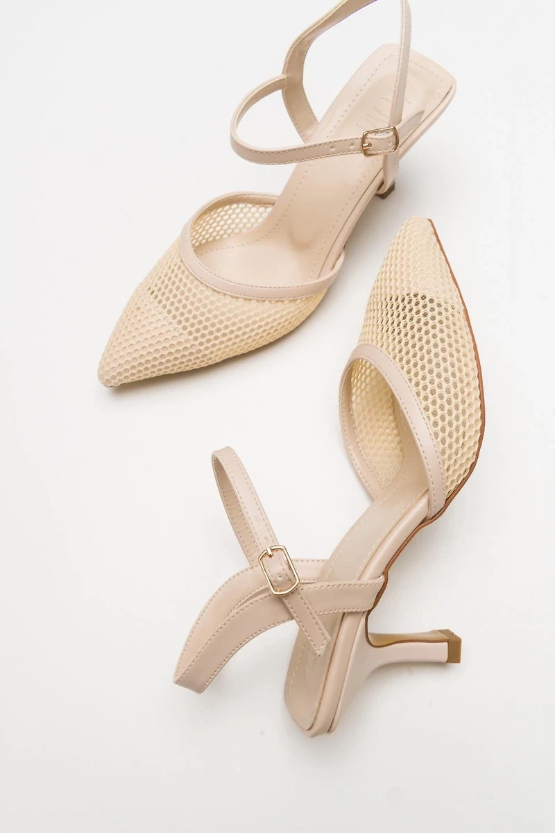 Prologue Shoes Womens Chic Mesh Pointed Toe Pump