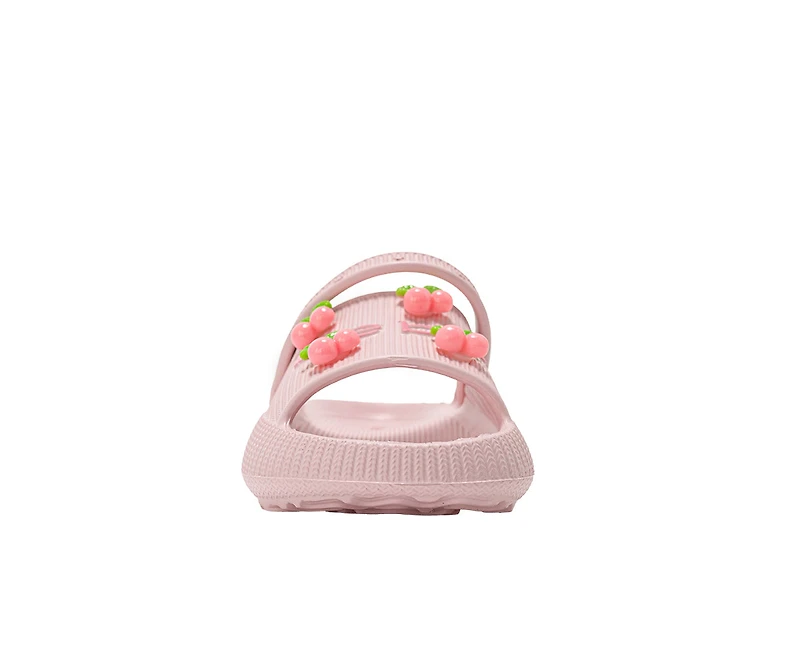 bebe Toddler Girl's Cherry Charm Slide Sandals, Pink