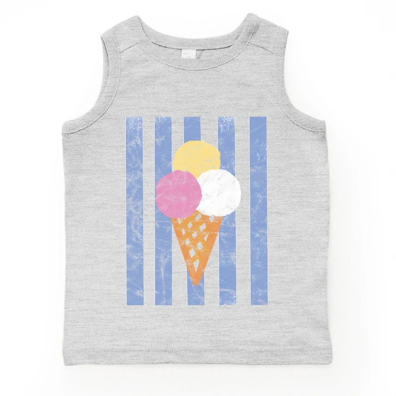 The Juniper Shop - Youth Tank Top Ice Cream Cone Stripes