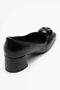 Prologue Shoes Womens Mila Buckle Square Toe Block Heel Pump