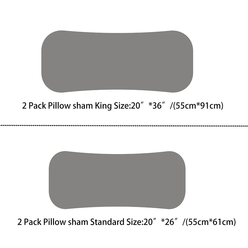 Marcielo 2 Pieces Quilted Pillow Shams, Decorative Covers