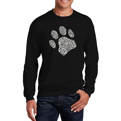 LA Pop Art Dog Paw - Men's Word Crew Sweatshirt