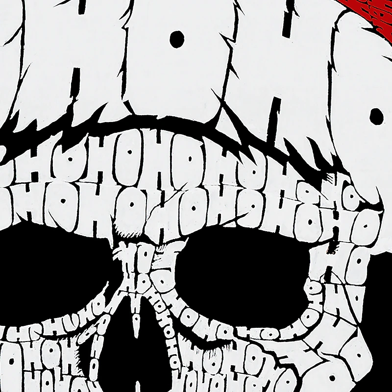 LA Pop Art Men's Cotton-Poly Word T-Shirt - Santa Skull