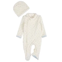 MeMoi 2 Piece Baby Boys "Playful Dots" Velour Footie Set