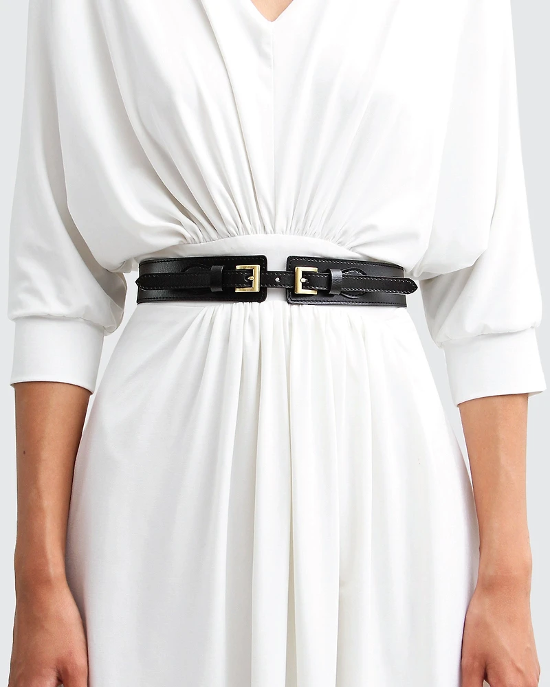 Belle & Bloom Womens London Fog Leather Waist Belt