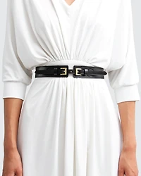 Belle & Bloom Womens London Fog Leather Waist Belt