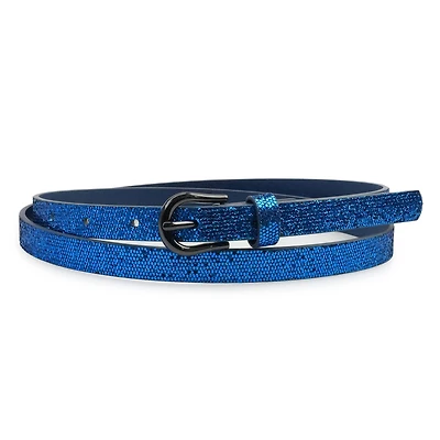 AGP PARIS Electric Blue Snake Print Women's Belt